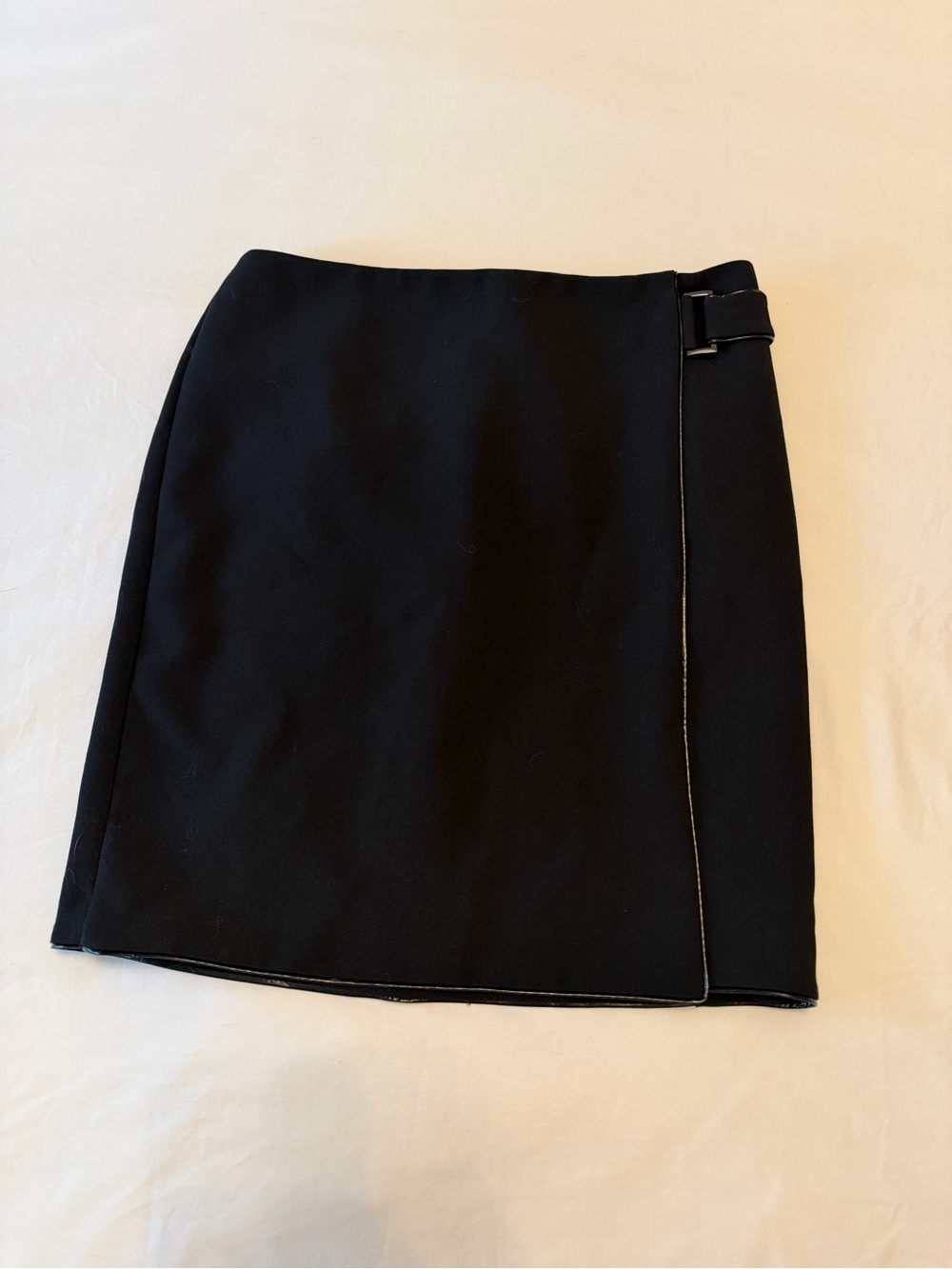 White House Black Market Black Pencil Skirt with Side Buckle
